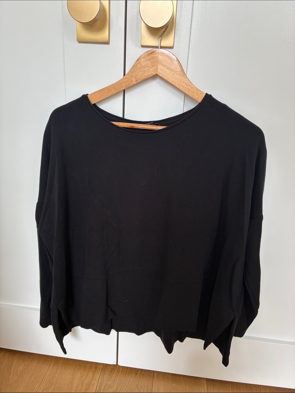 COS Black Women’s Long-Sleeve Crewneck Top